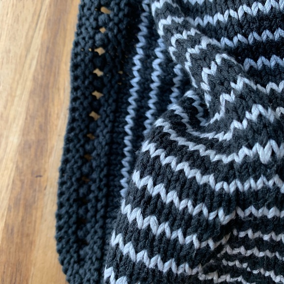 Silk Knit Crochet Tank Top Handmade by MACC Black + White Stripe - Picture 7 of 9